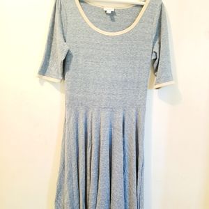 LuLaRoe Nicole Dress Medium Heather Blue